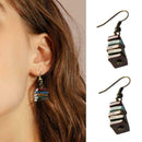 Stack of Books Earrings Stud Drop Dangle Hook Women Book Pendant Multicolo best