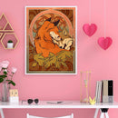 Hand Painted Oil Paint by Numbers DIY Hugging Fox Drawing Wall Decoration Gift