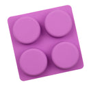 4 Cells Round Candle Mould Aromatherapy DIY Handmade Soap Cake Plaster Molds