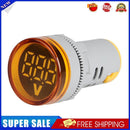2pcs AC Round LED Digital Display Voltage Meter Ampermeter Monitor (Yellow)