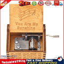 Retro Exquisite Wooden Hand Cranked Music Box Home Crafts Ornaments (A) Newly
