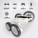 Double Sided RC Stunt Cars 4WD 2.4GHz Off-Road Vehicle w/ 2 Battery (White)