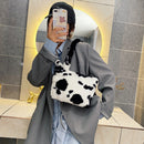 Fashion Plush Tote Messenger Bag Female Fluffy Shoulder Bags Shopping Handbags