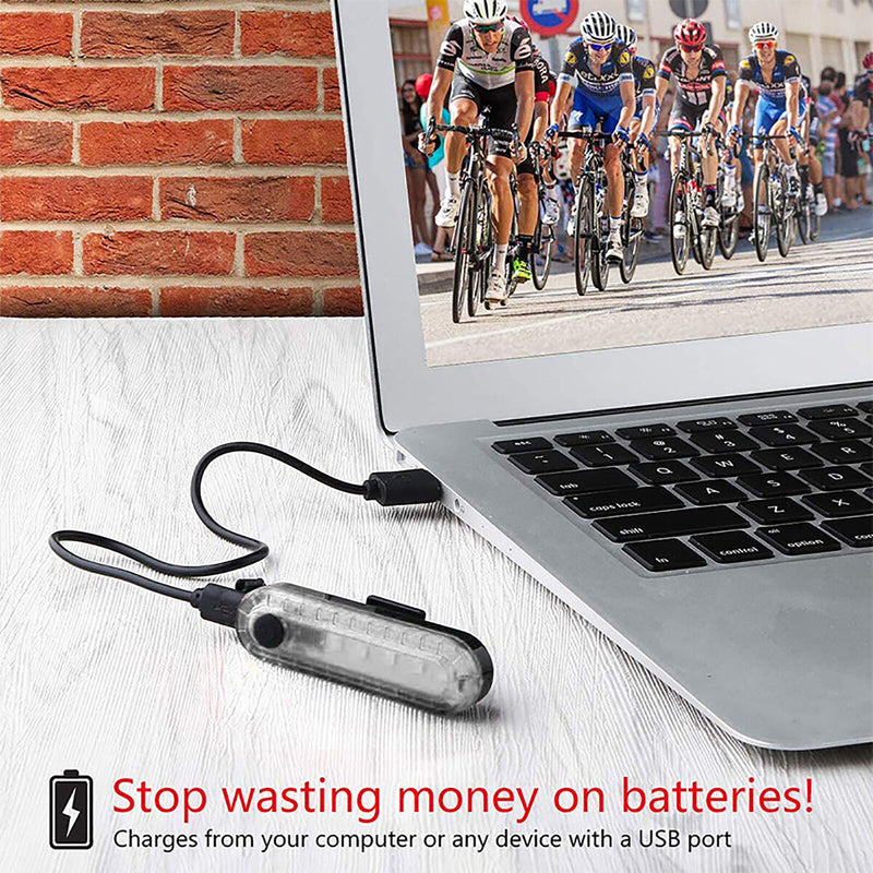 Rear Bike Tail Light Waterproof Bicycle Taillight for Night Riding (White) Newly