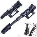 Portable Folding Bicycle Air Pump Inflator for Presta Schrader Valve Black