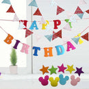 12 Flags Red Pink Blue Cotton Fabric Bunting Pennant Banner Birthday Party