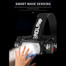 LED USB Type-C Headlight Sensor Rechargeable with Magnet Fixed Focus Head Torch