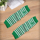 Fashion Striped Long Women Gloves Stretchy Knitted Fingerless Gloves Arm Warm