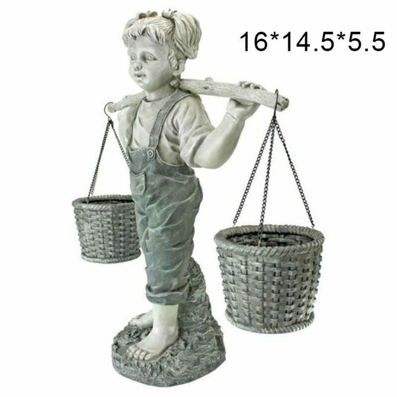 Statues Little Girl Garden Statue Two Tone Stone Garden Statues Garden Decor