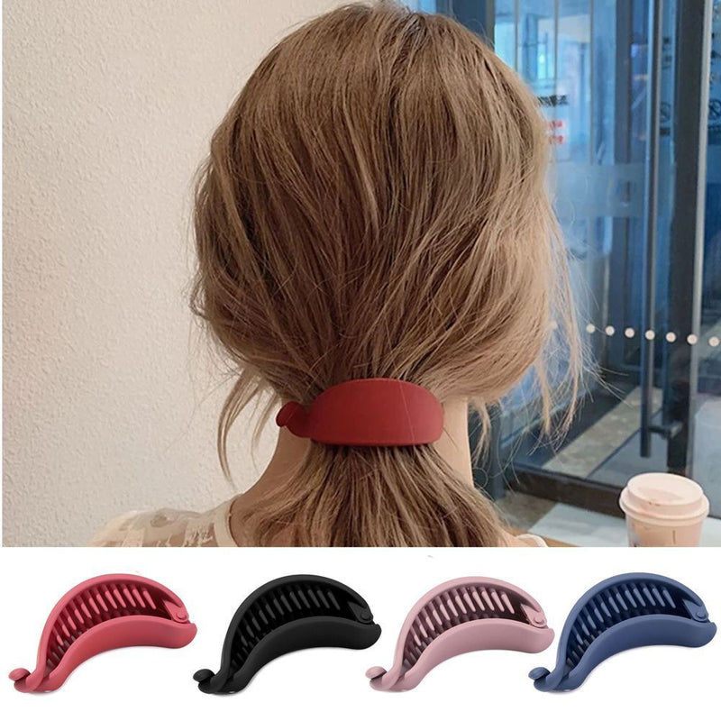 Women Girls Hair Clips Banana Shape Hair Claws Ponytail Holder Sweet Hairpins
