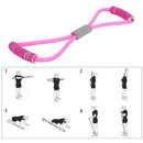 8 Word Chest Expander Rope Sports Workout Muscle Resistance Bands (Pink) Newly