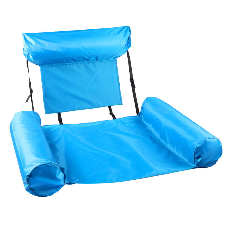 Floating Row Swimming Pool Inflatable Foldable Water Hammock Bed (Sky Blue)