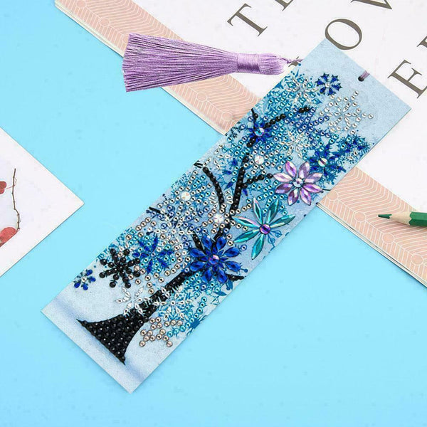 Leather Tassel Flowers Letter DIY Special Shaped Diamond Best Bookmark U0N2 O0D9