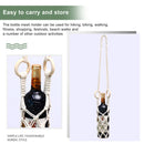Macrame Wine Bottle Carrier - Cotton Hanging Water Bottle Net Bag (2pcs)
