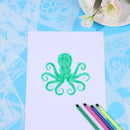 Home Decor Sea Animal Painting Hollow Template 6x6Inch Ocean Creatures Stencil