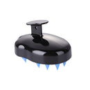 Shower Hair Washing Shampoo Brush Silicone Teeth Head Massage Brush (Black)