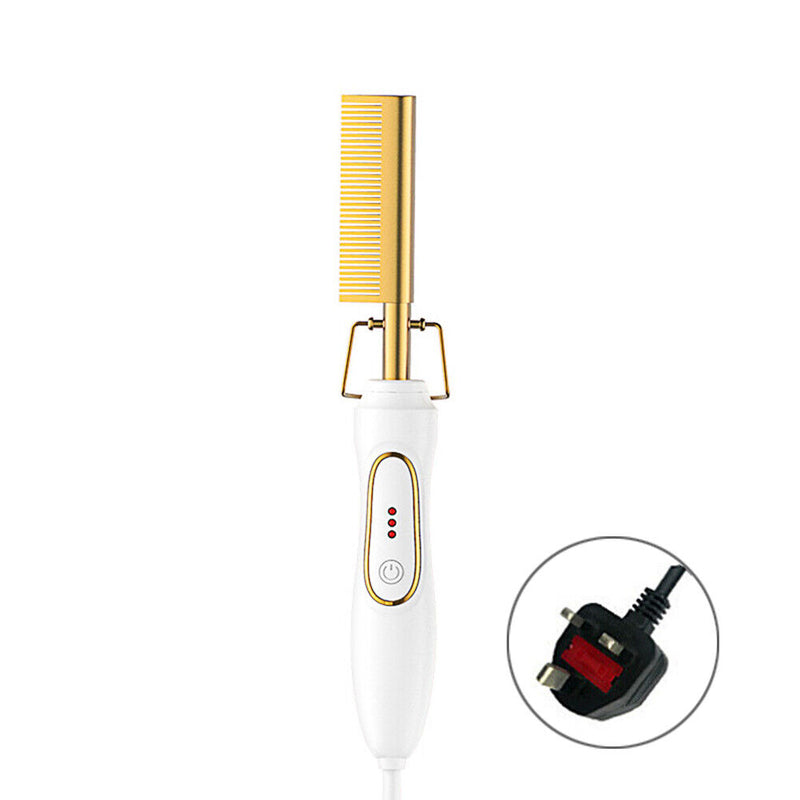 2 in 1 Hair Straightener Curler Electric Heating Comb Hairdressing Styling Tool