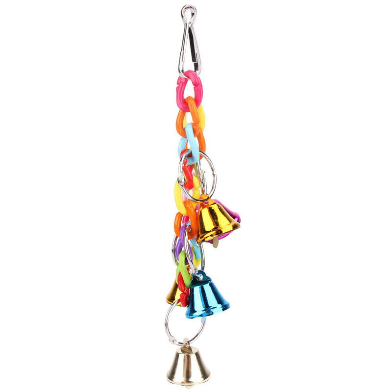 Pet Bird Bell Acrylic Toys Chew Parrot Ringer Hanging Swing Cage Cockatiel