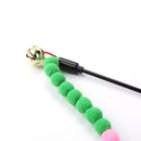 Cat Teasing Stick Colorful Pompom Feather Wand Fun Pet Teaser Rod Toys (01)