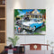 Canvas Painted Oil Paint By Numbers Washing Car Wall Art Modern Bedroom Decor