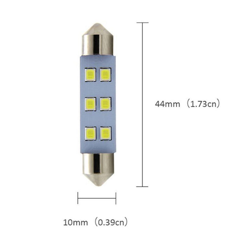 White 2835 6SMD 44MM Festoon Light C5W Car LED Reading Bulbs Dome Lamp For 4Pcs