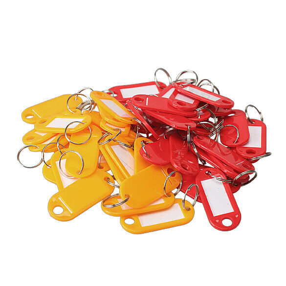100pcs Plastic Keychain ID Label Keychain with Keychain