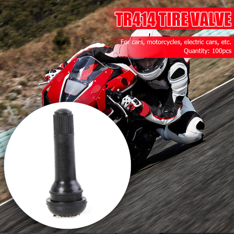 100 Stück TR-414 Einrastende Gummiventilschäfte TR414 Schlauchlose Reifenventile