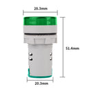 6-100V DC Digital Voltmeter Indicator LED Lamp Round Signal Light (Green) Newly