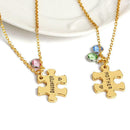 Mum necklace MOTHER AND DAUGHTER NECKLACE x2 Crystal Jigsaw necklace R3B3