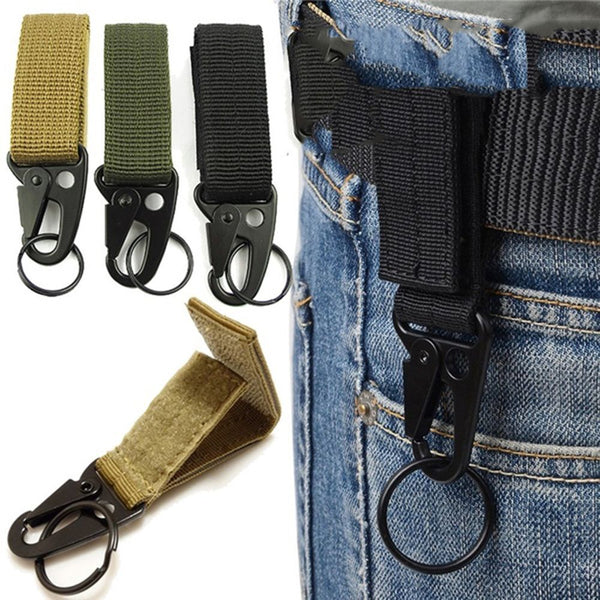 Water Bottle Hanger Hook Buckle Nylon Belt Carabiner Backpack Keychains