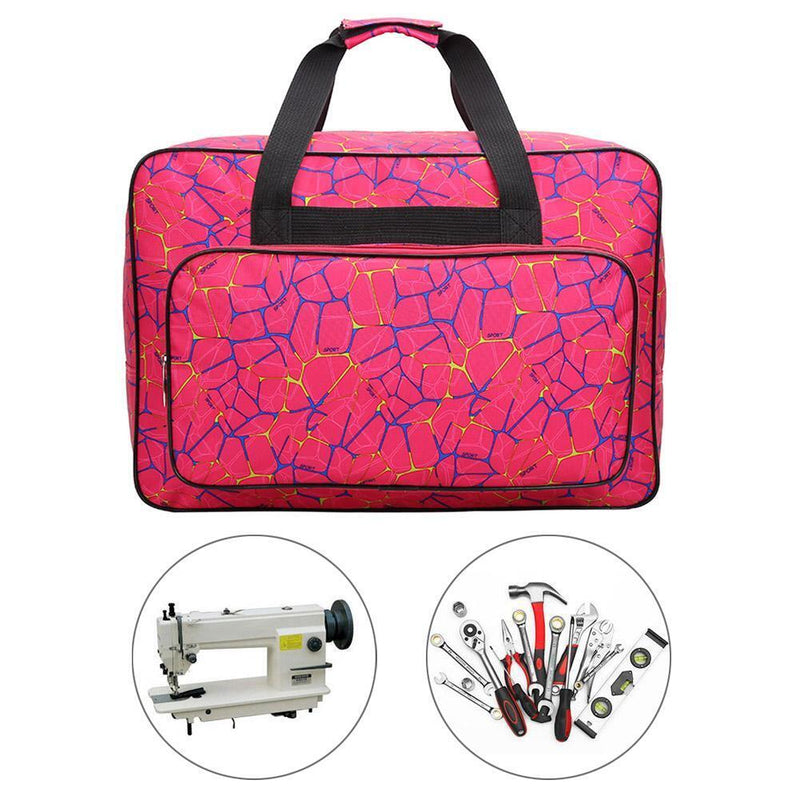 Unisex Large Capacity Travel Portable Tote Sewing Machine Bags(Rose Red)