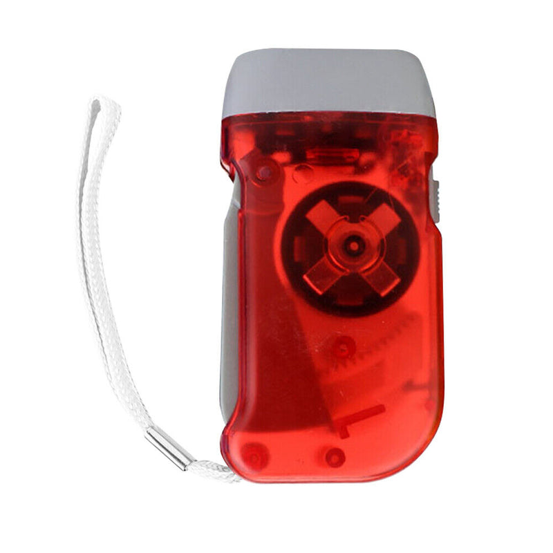 LED Hand Pressing Dynamo Flashlight Lamp Portable Hand Crank Torch (Red) Newly