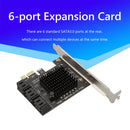 6 Port SATA III to PCIe PCI Express 3.0 X1 6Gbps Expansion Card Adapter for HDD
