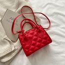 Women Fashion Lattice Embossing Mini Shoulder Bags Casual PU Leather Handbags