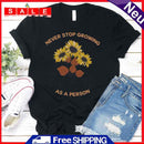 Digital Print Person Flower Vase T-Shirt (Black XL)