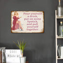 Home Weatherproof Retro Chic Person Sign Iron Painting Wall Drawing Templates