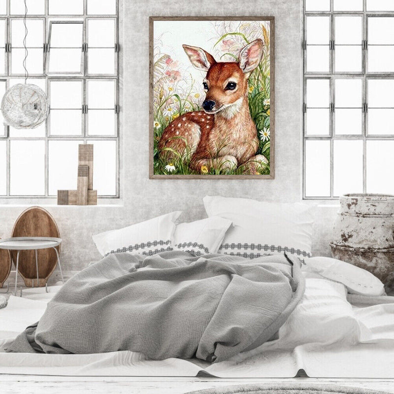 Oil Paint By Numbers Picture DIY Painting Little Deer Painting Kit Artwork