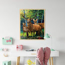 #A Woods Animal Oil Paint By Numbers Kit DIY Acrylic Painting on Canvas Framel