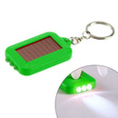 Mini Portable Solar 3 LED Light Keychain Camping Torch Flashlight (Green) Newly