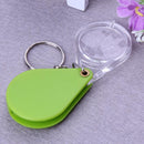 10X Plastic Portable Folding Magnifier Handheld Glass Lens Keychain(Green) Newly