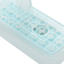 Silicone Ice Cube Tray Molds w/Storage Box for Refrigerator Whisky (D Blue)