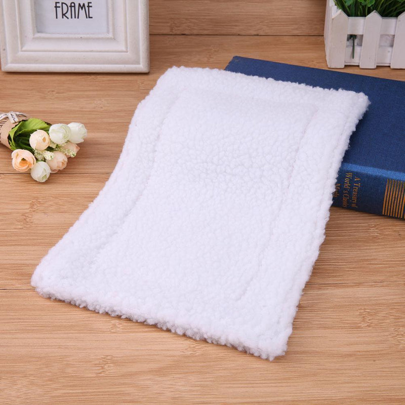 Plush Pet Hamster Cushion Mat Squirrel Warm Blanket Guinea Pig Bed(White) Newly