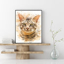 Cat Oil Paint By Numbers DIY Handpainted on Canvas Wall Art Picture Crafts
