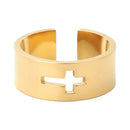 Classic Wedding Jewelry Cross Couple Ring Stainless Steel Lover Open Rings Gi