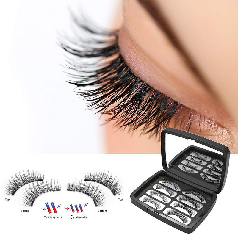 8pcs False Eyelashes Extension Long False Eyelash Set with Mirror for Girls