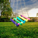 Colorful Wooden Bite Chewing Perch Pet Parrot Birdcage Suspension Swing Ham