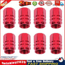 8pcs Aluminum Alloy Car Motorcycle Tire Valve Stem Caps Dust Covers (Red) Newly