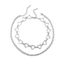 Party Jewelry Women Men Collar Punk Choker Long Chain Hollow Heart Necklace