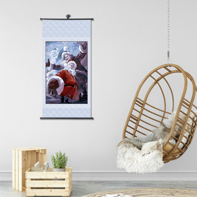Framed Oil Paint By Numbers DIY Santa Picture Craft for Home Living Room Decor