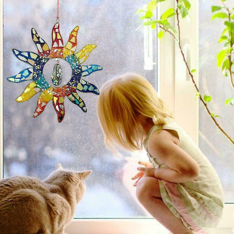 Sun Flower Suncatcher Home Garden Yard Decoration Hanging Decor L4A2